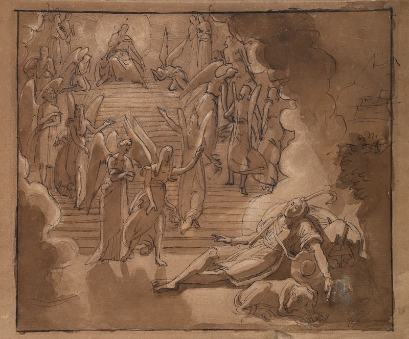 Recto: Il Sogno di Giacobbe - Verso: Studio accademico