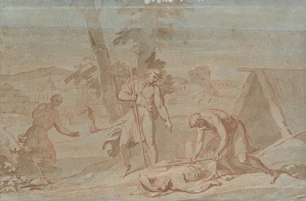 Scuola emiliana del XVIII secolo - Scena biblica