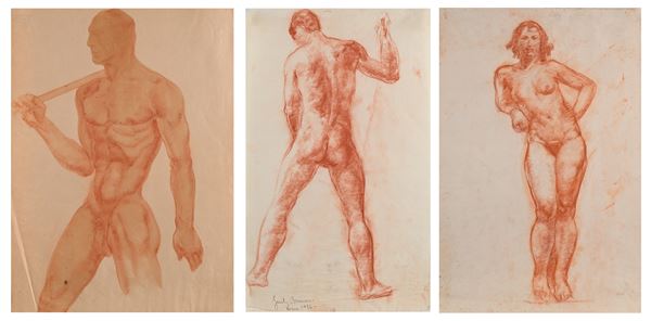 Tre studi di nudi accademici