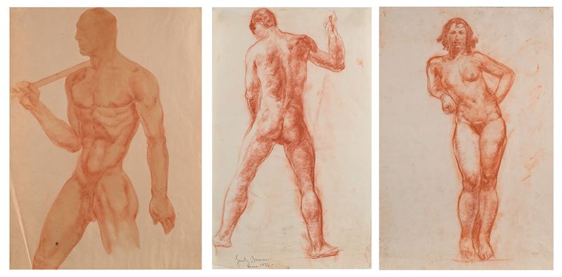 Tre studi di nudi accademici