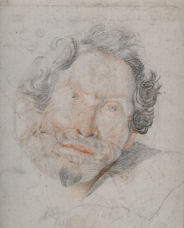 Scuola Romana del XVII secolo - Recto: Ritratto di Uomo - Verso: Madonna con Bambino