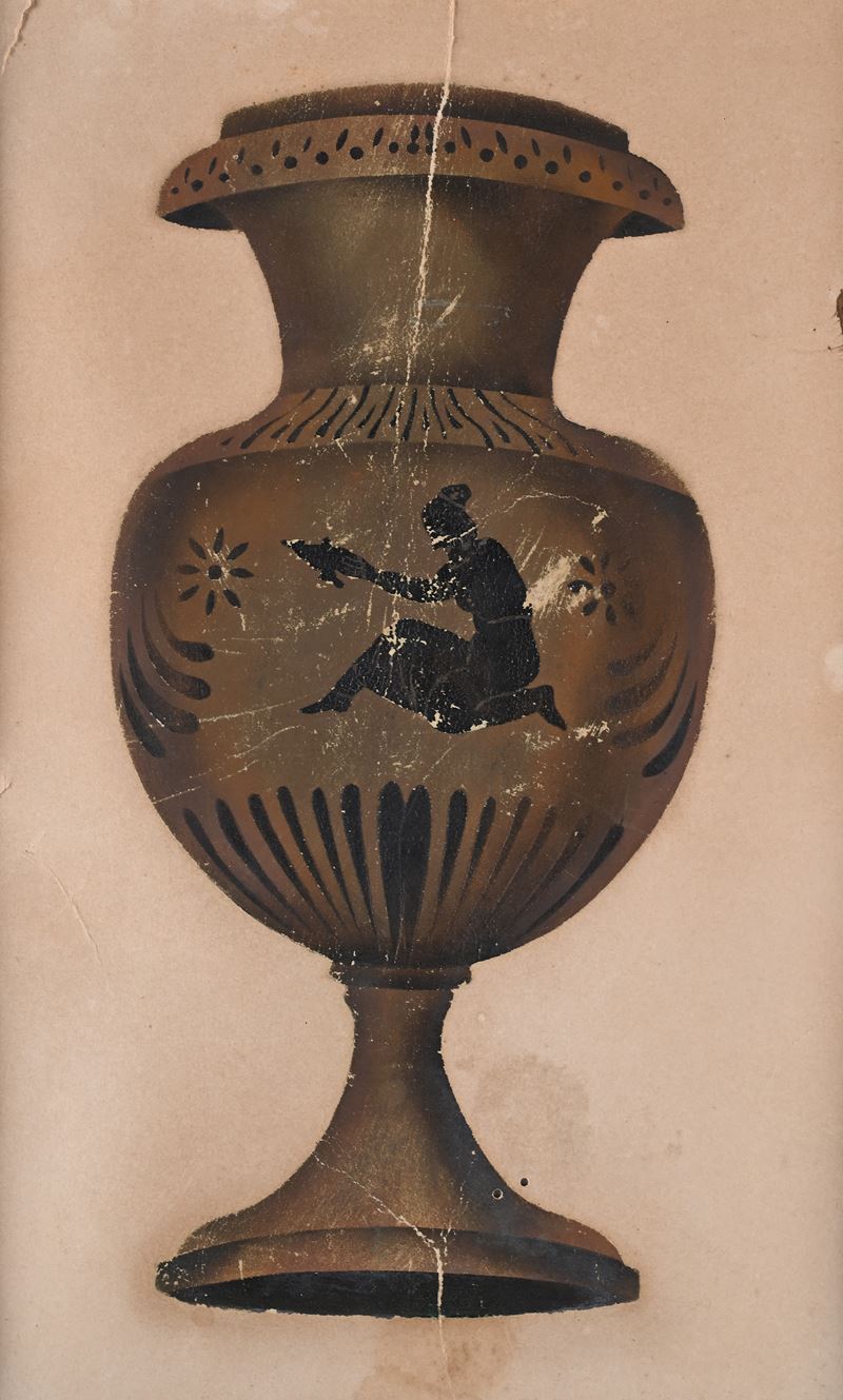 Scuola Italiana del XIX Secolo - Studio di vaso etrusco