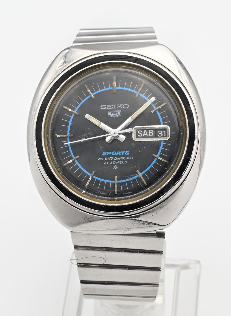 Seiko 5 Sports 6119-8450 - Orologio da polso automatico day-date da uomo in acciaio con bracciale...