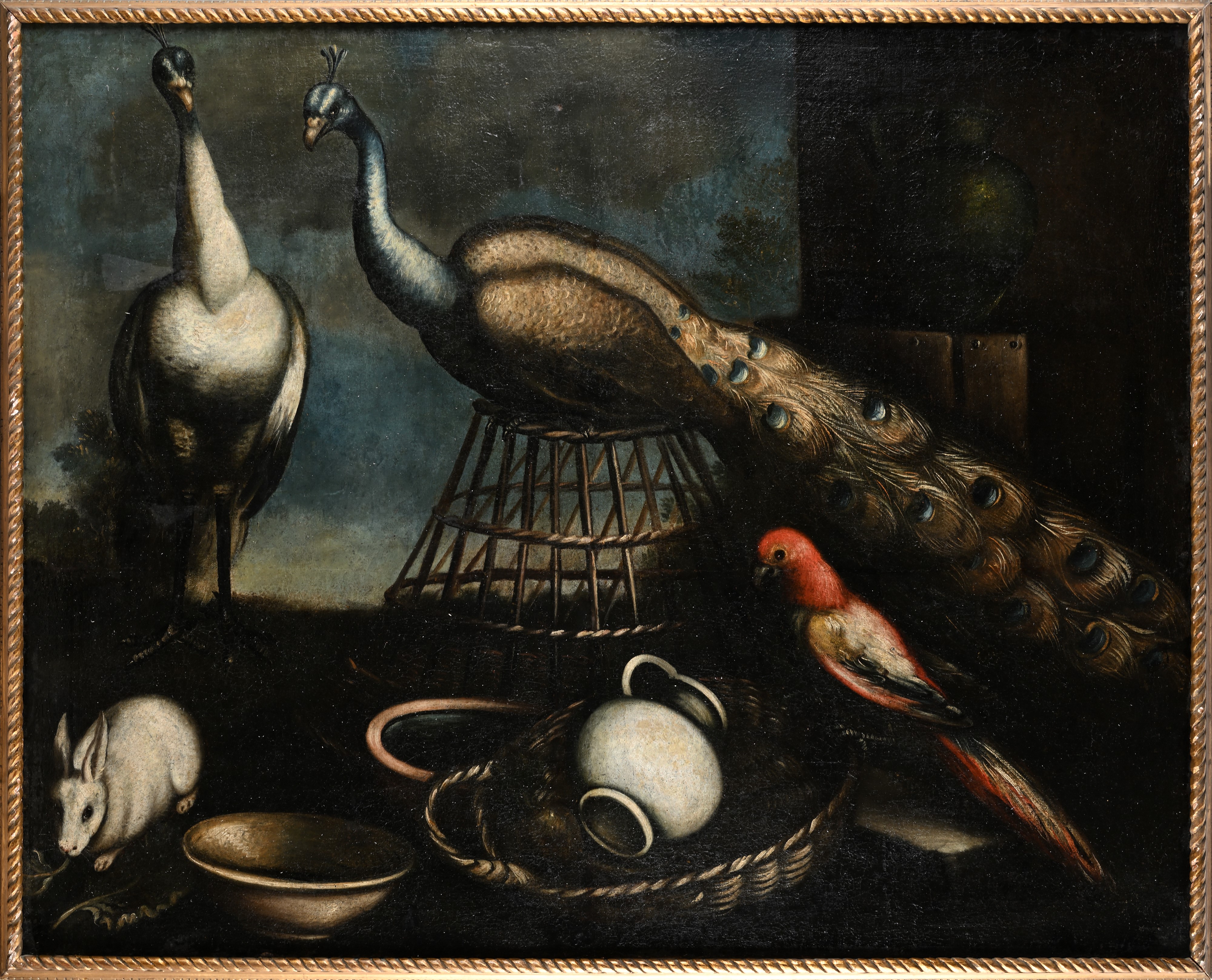 Natura Morta con due pavoni
