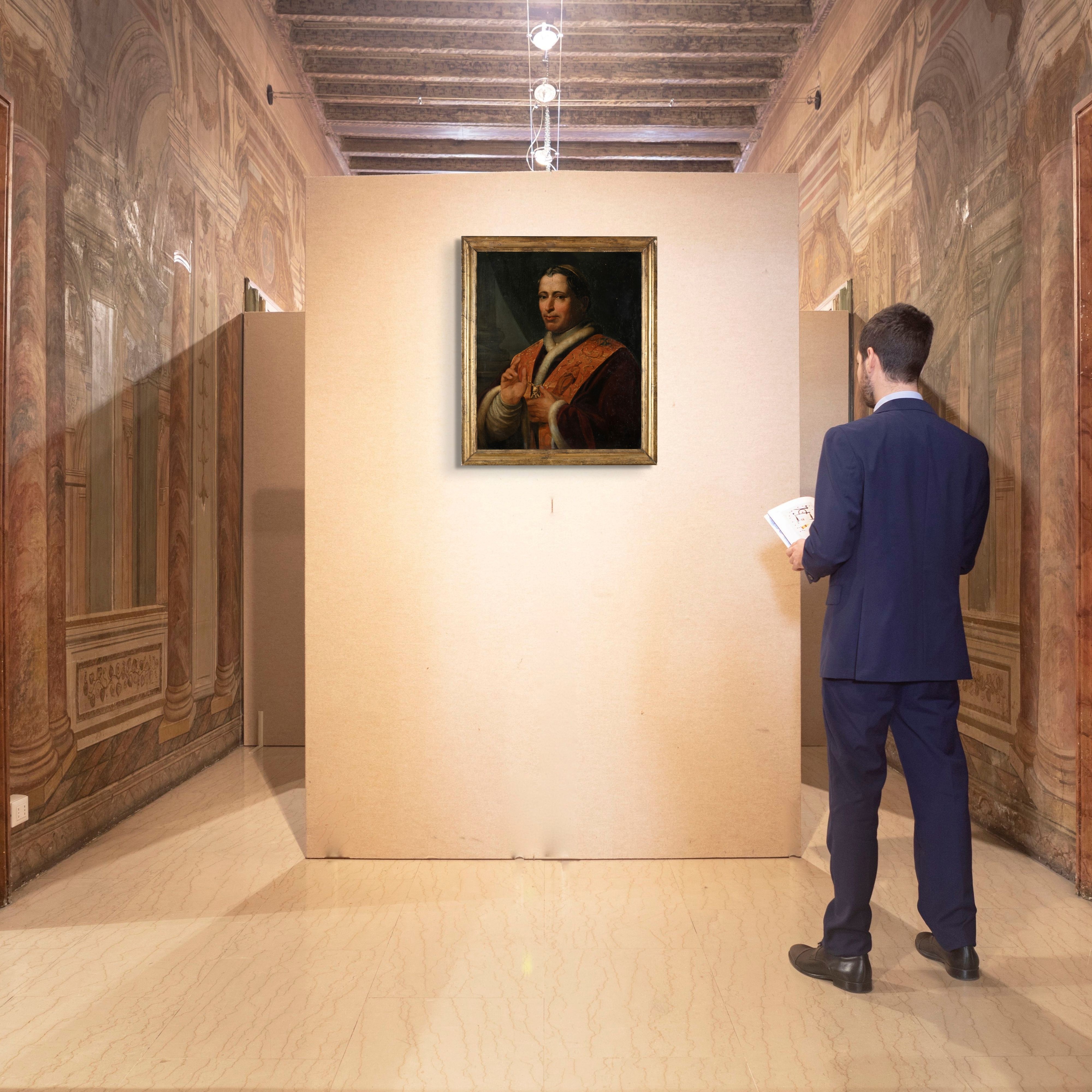 Pittore del XIX Secolo - Ritratto di Papa Pio IX, olio su tela