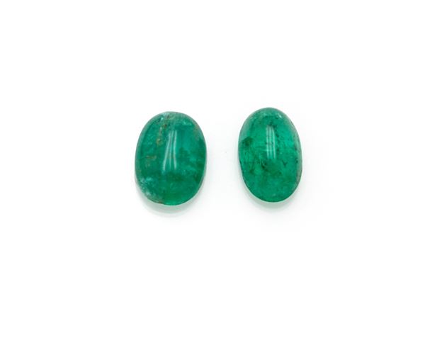 Coppia di smeraldi cabochon