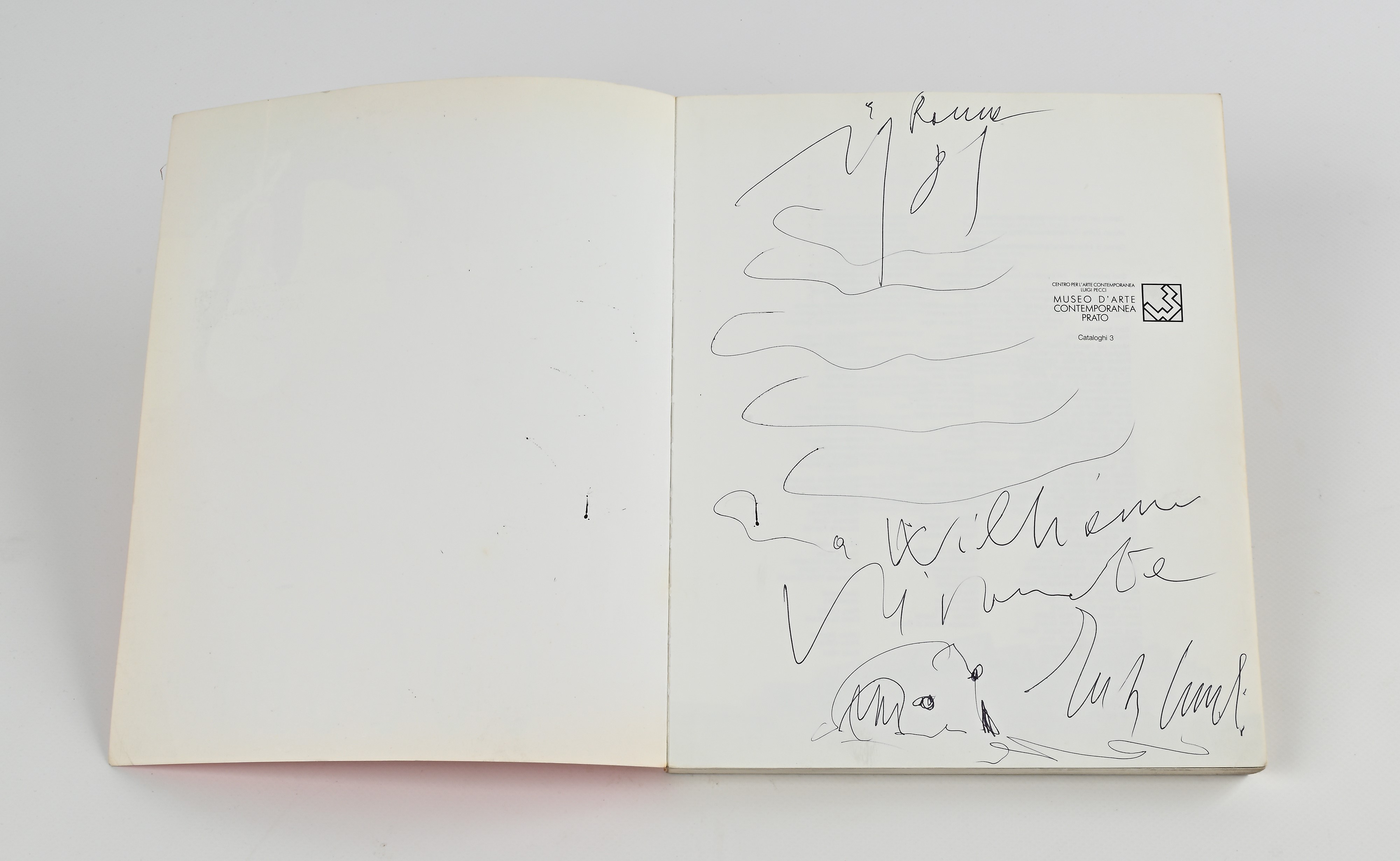 Enzo Cucchi. Catalogo della Mostra Prato 22 marzo - 15 giugno 1989. Dedica autografa con disegno ...