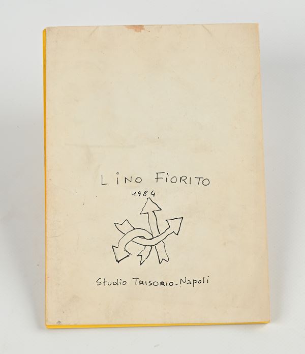 Lino Fiorito - Album dello Studio Trisorio di Napoli con 25 cromolitografie su carta gialla. Con dedica autografa e disegno a Mauro Bolognini