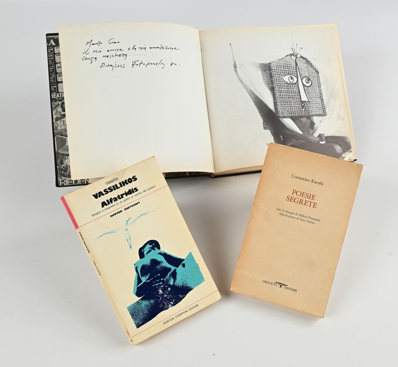 Dionysis Fotopoulos - Masks Theatre. Atene 1980. Con dedica autografa a Mauro Bolognini. Vassilis...