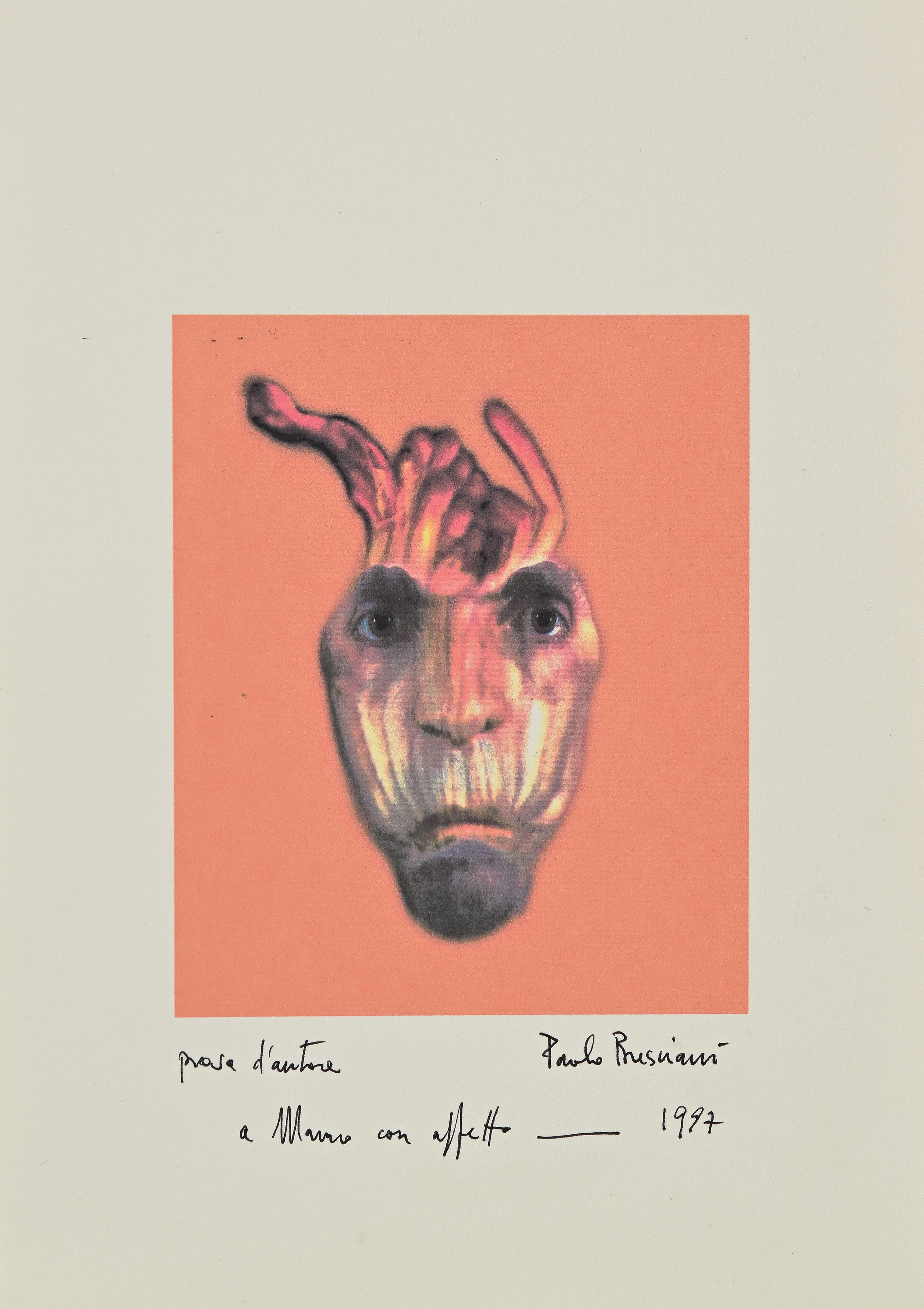 Paolo Bresciani - Prova d'autore con dedica autografa del 1997 a Mauro Bolognini