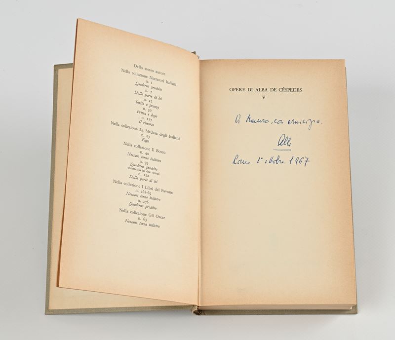 Alba De Cespedes - Nessuno torna indietro. Con dedica autografa a Mauro Bolognini (datata Roma 1 ...