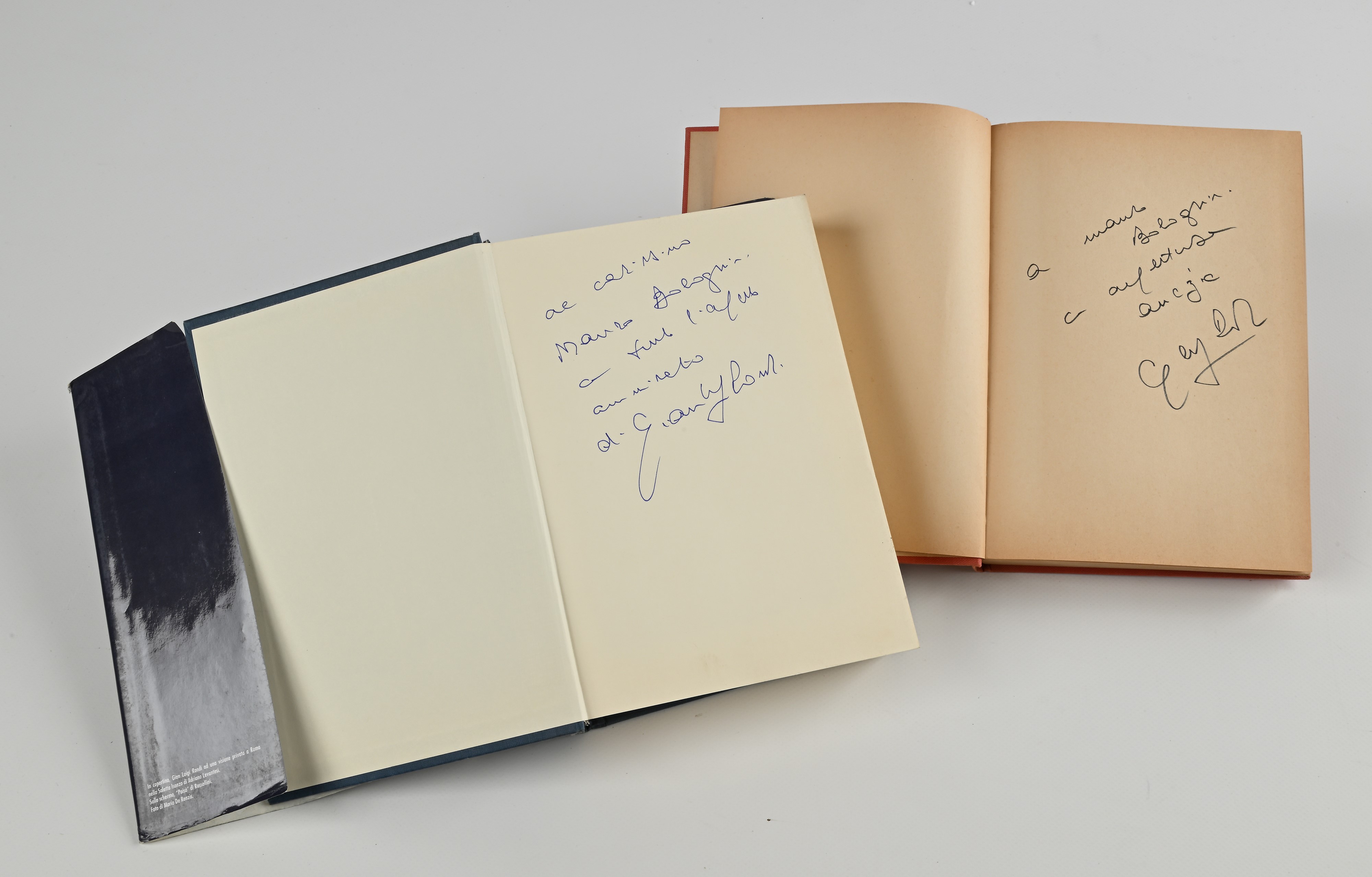 Lotto di 2 volumi di Gianluigi Rondi con dediche autografe a Mauro Bolognini