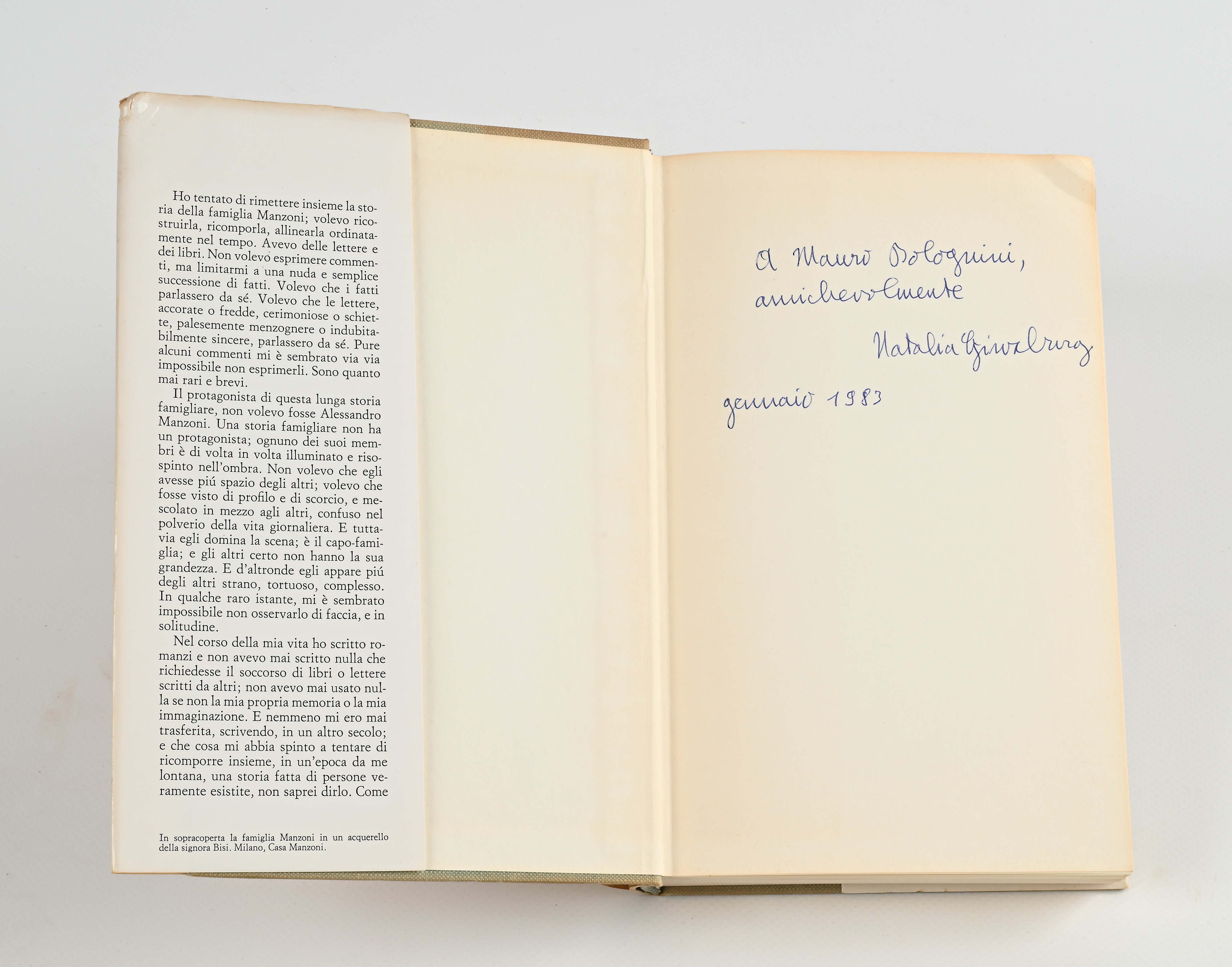 Natalia Ginzburg - La Famiglia Manzoni. Con dedica autografa a Mauro Bolognini (datata gennaio 19...