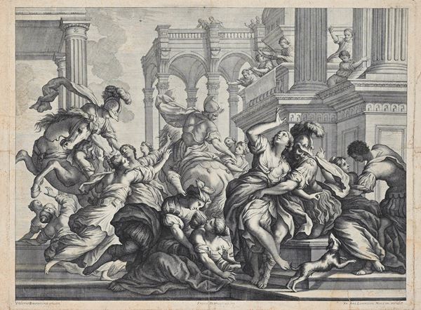Ratto delle Sabine, da un disegno di Valerio Bassanino (1665-1740)