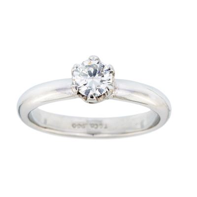 Tiffany, Anello in Platino con Brillante