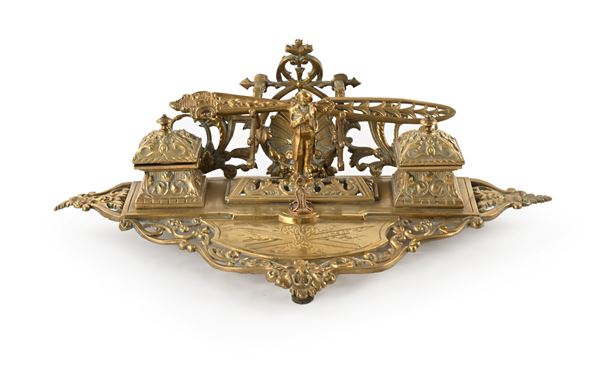 Calamaio in ottone dorato  - Auction Time Auction - Antiques: Furniture, Accessories and Porcelain - Casa d'Aste Arcadia