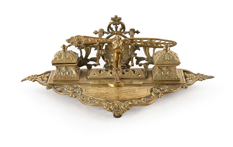 Calamaio in ottone dorato