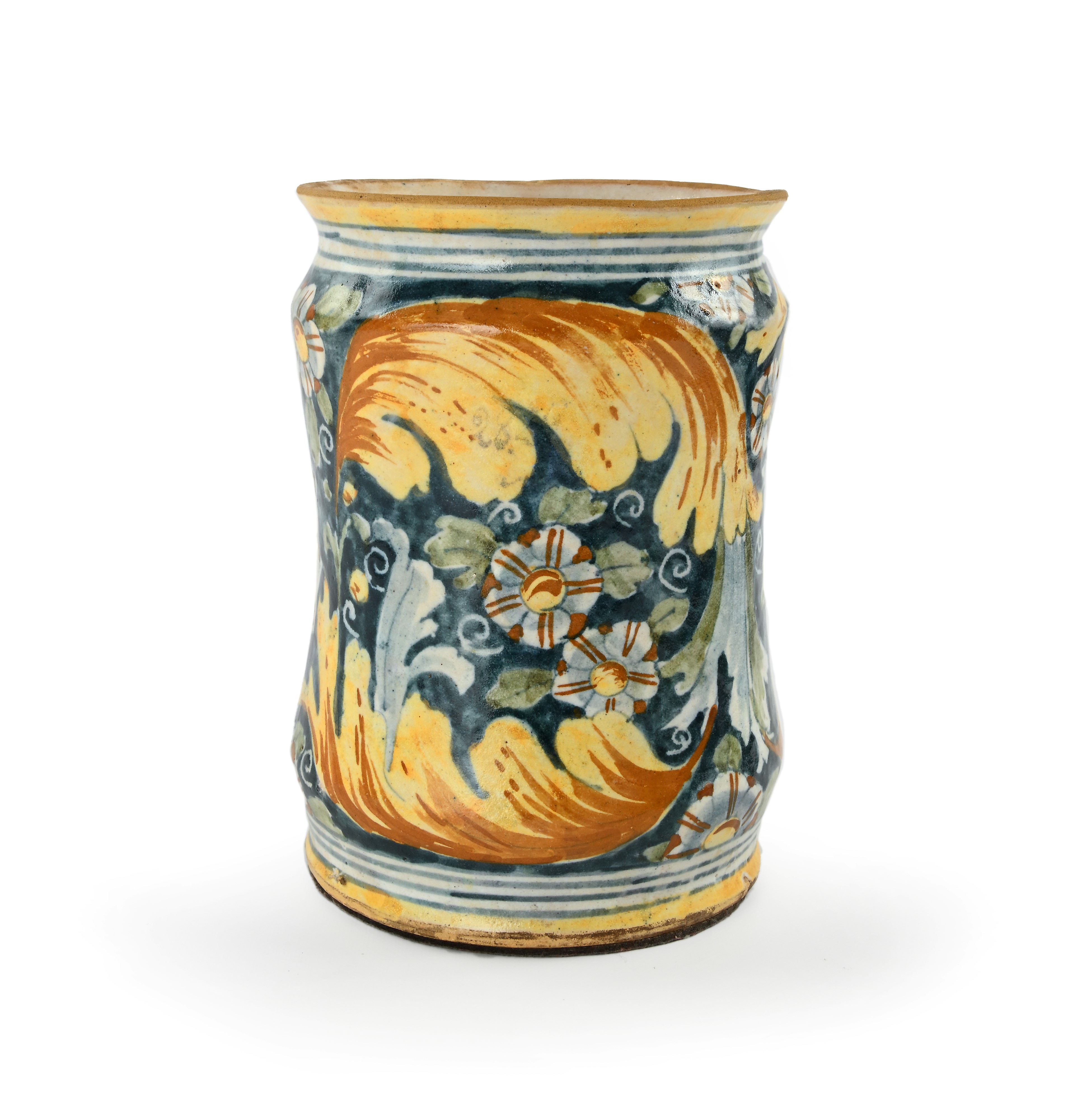 Albarello in maiolica policroma, XVII secolo