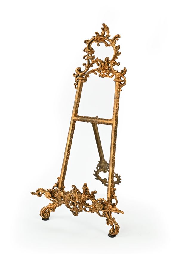 Cavalletto da tavolo in metallo dorato