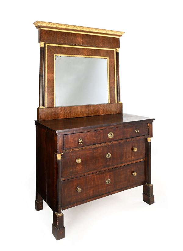Cassettone Impero con specchio, Toscana, fine XIX secolo