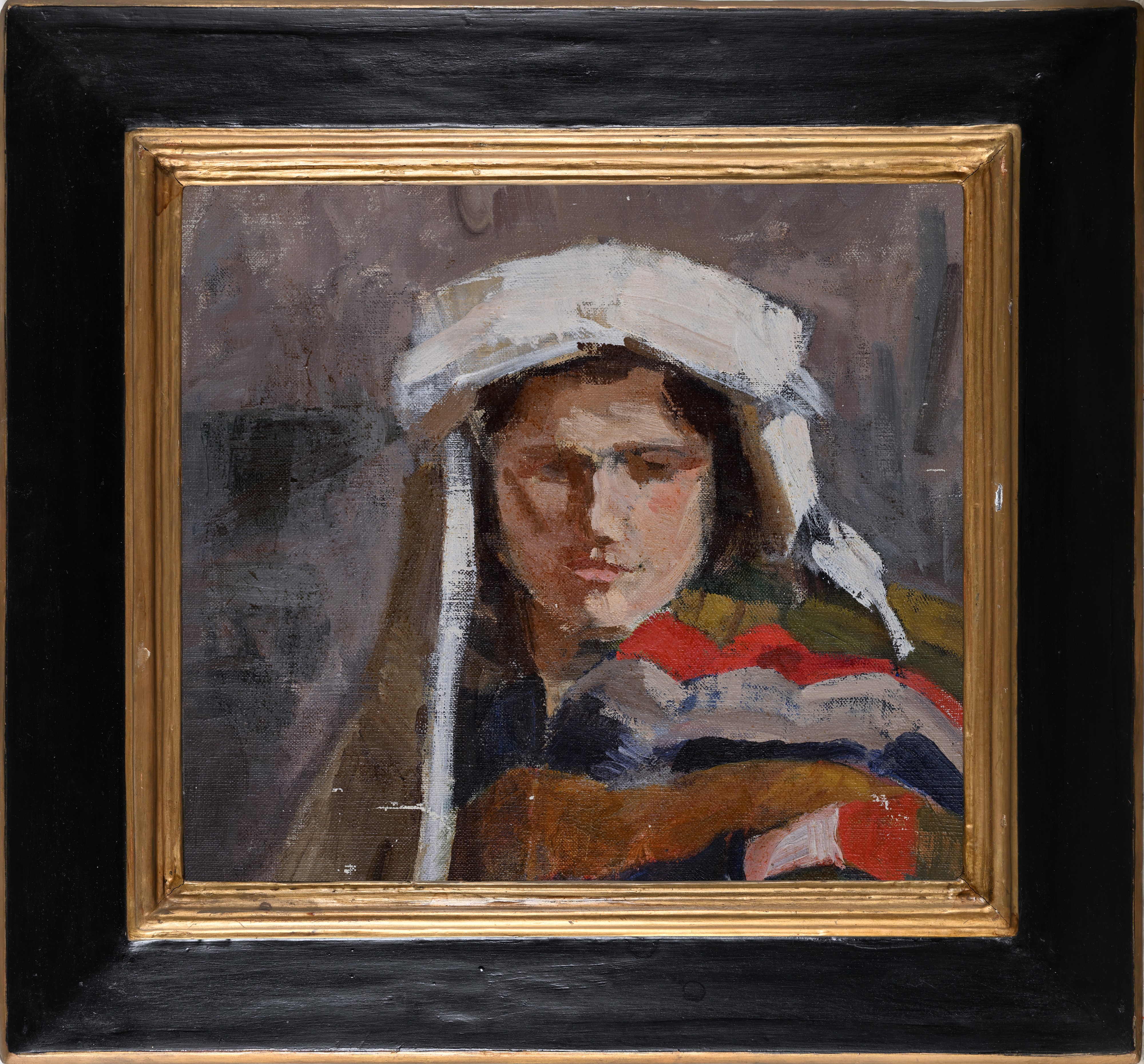 Scuola Italiana Prima Metà del XX Secolo - Scuola italiana, Ritratto di donna in costume popolare...