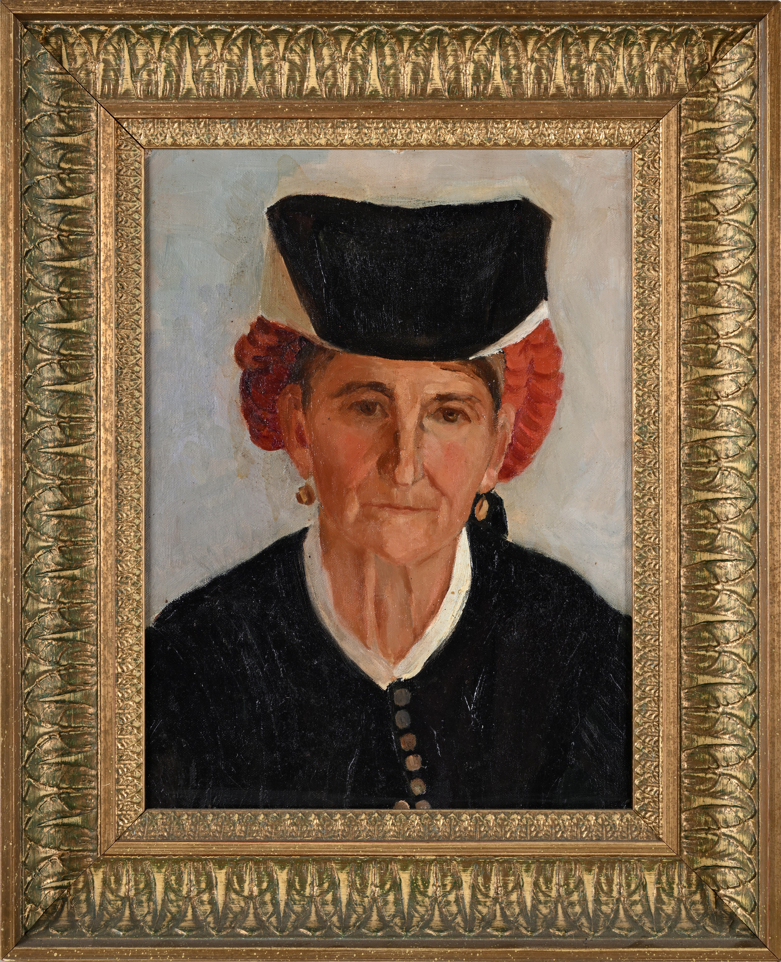 Scuola Italiana Prima Metà del XX Secolo - Scuola Italiana, Ritratto di donna anziana in costume ...