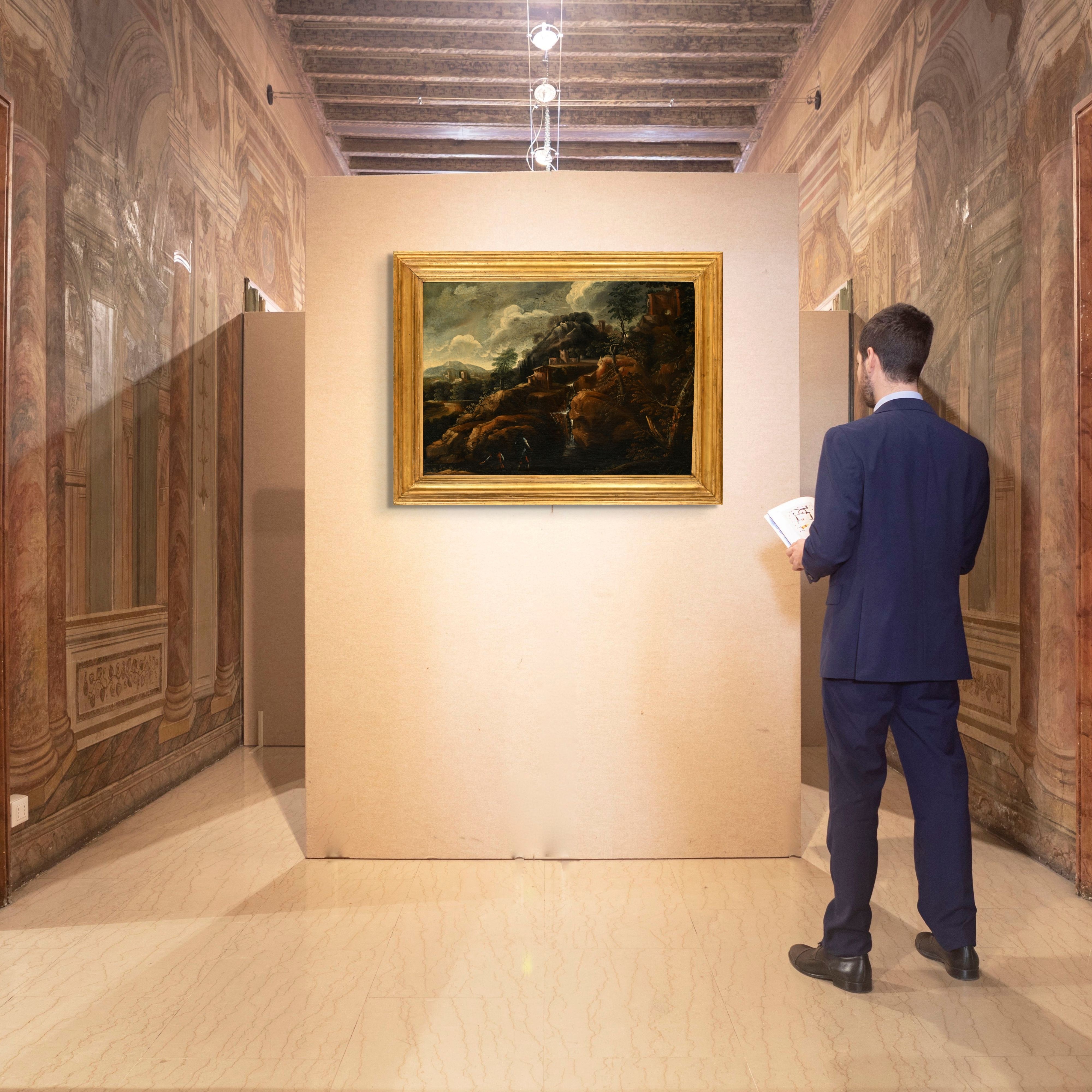 Pittore del XVIII Secolo - Paesaggio, olio su tela