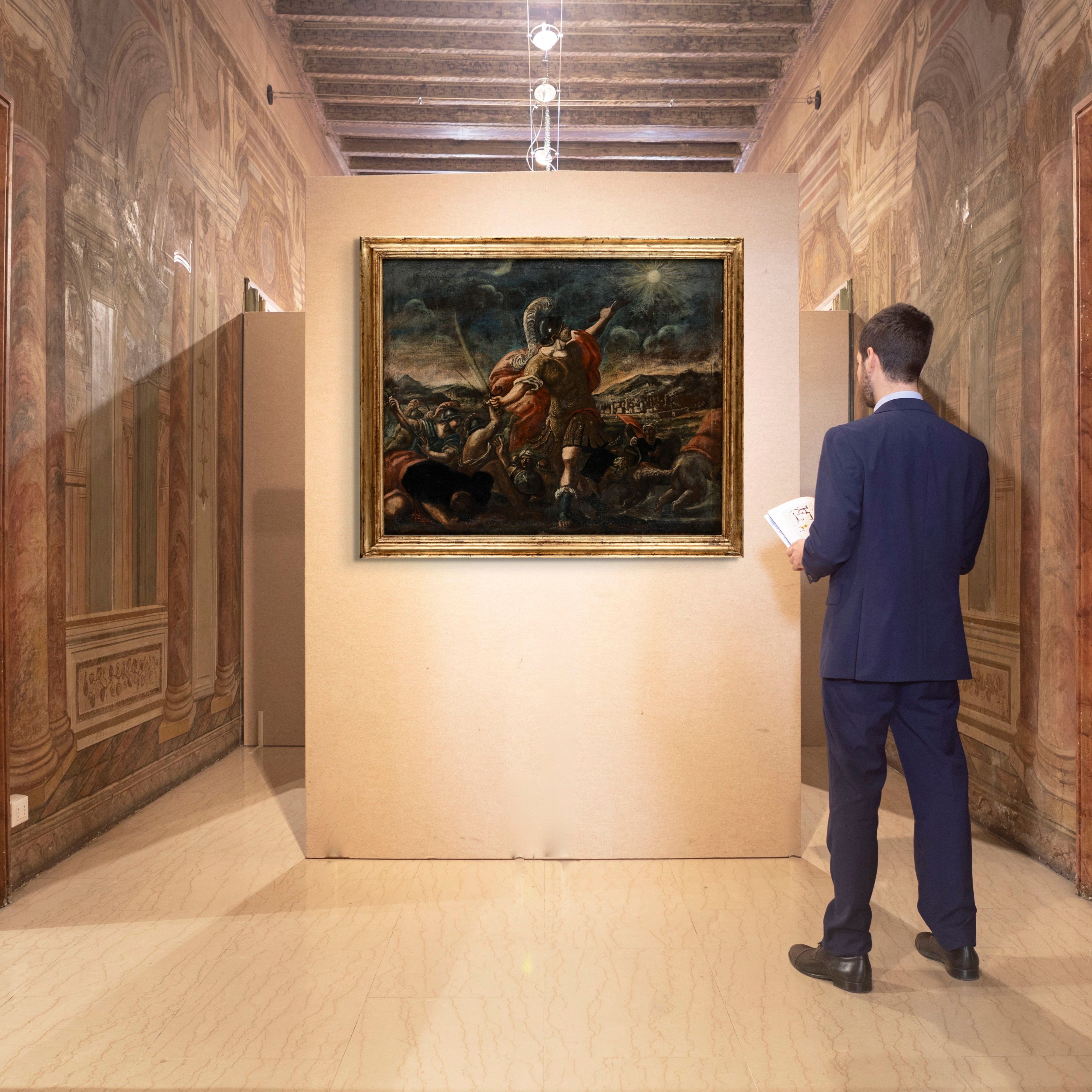Pittore del XVII Secolo - Giosuè ferma il sole, olio su tela