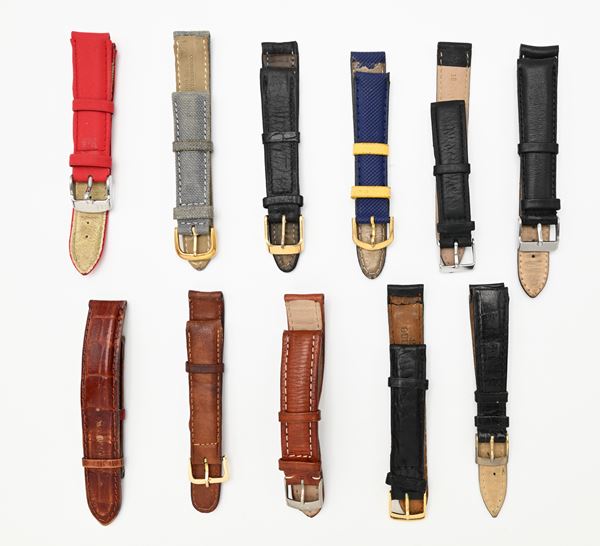 Lotto di 11 cinturini usati con fibbie dorate e in acciaio (varie misure)