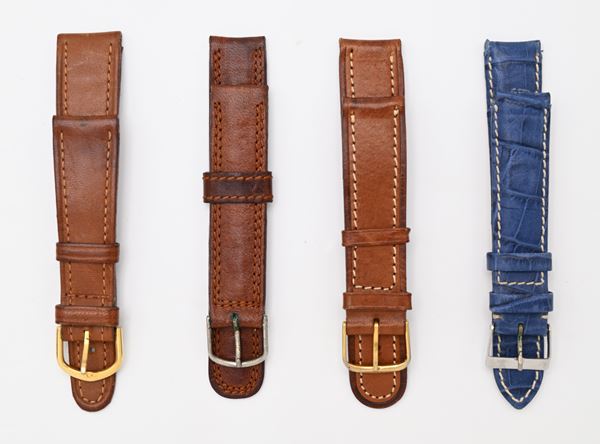 4 cinturini in pelle come nuovi (2 da 20mm e 2 da 18 mm) con fibbie