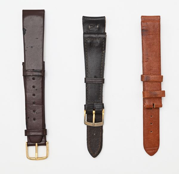 3 cinturini come nuovi in pelle (1 senza fibbia)