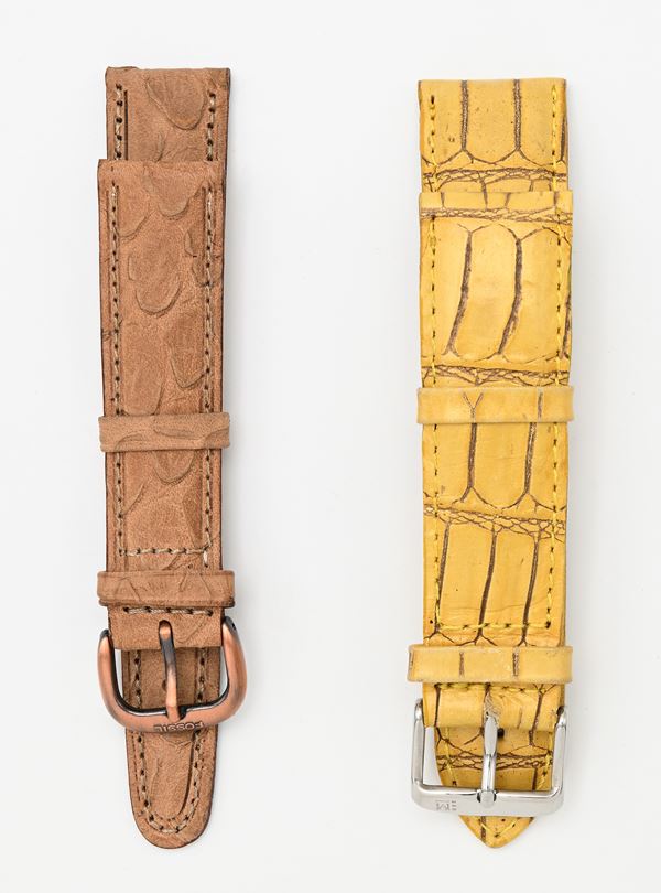 Fossil - Cinturino in pelle e fibbia in metallo ramato originali (18/16 mm)