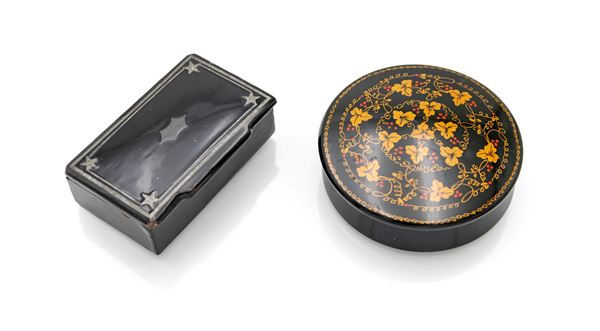 Due scatoline in cartapesta laccata