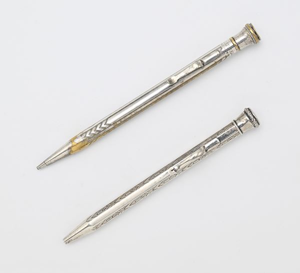 Due portamine vintage: Wahl Eversharp in silver plated e anonimo in argento 900/000