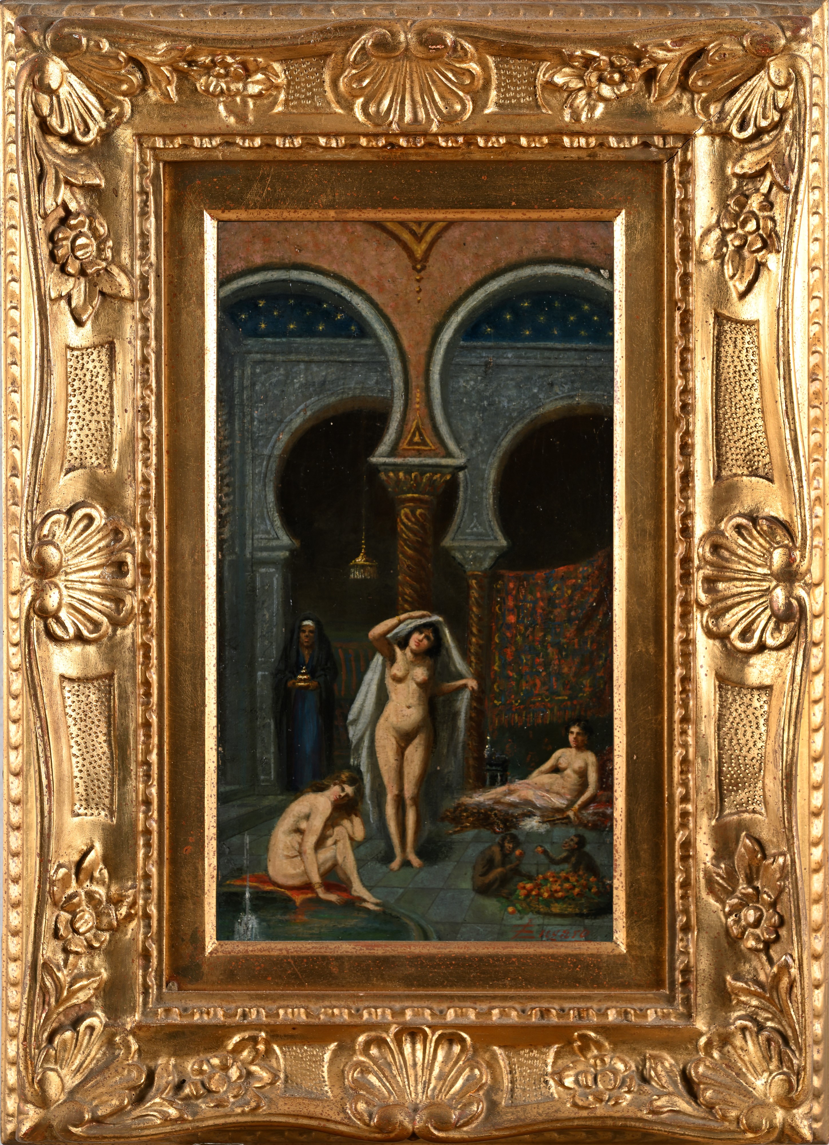 Scuola Italiana Seconda Metà del XIX Secolo - Scuola italiana, Nell’harem, olio su tela