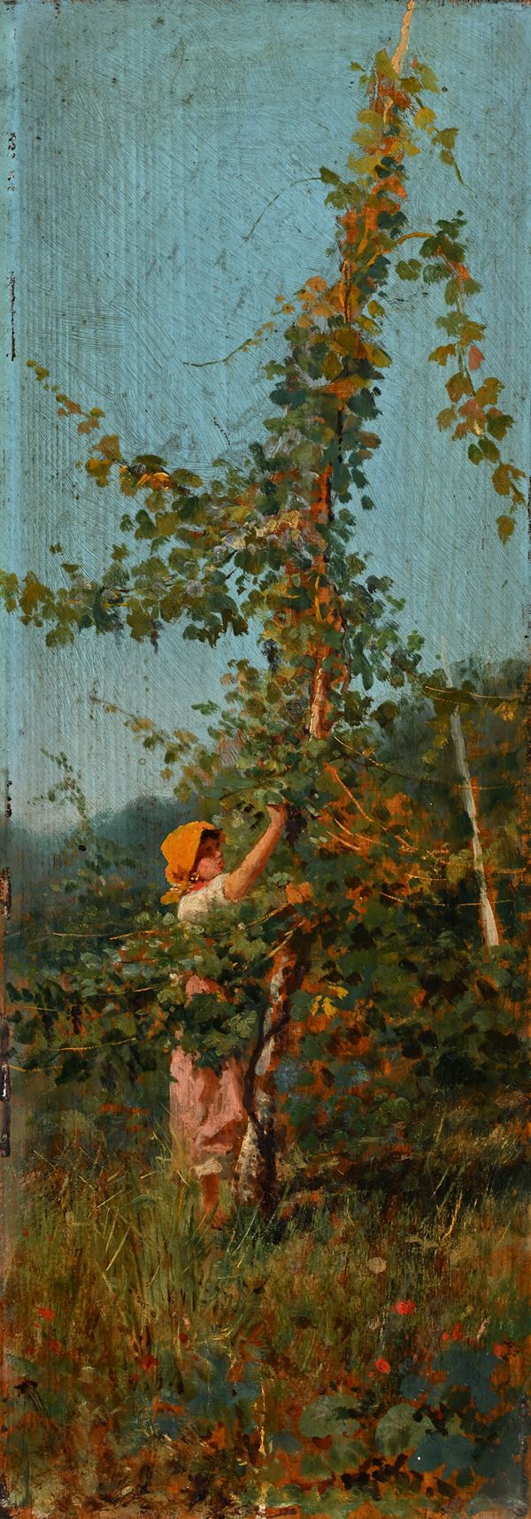 Giovane contadina al lavoro