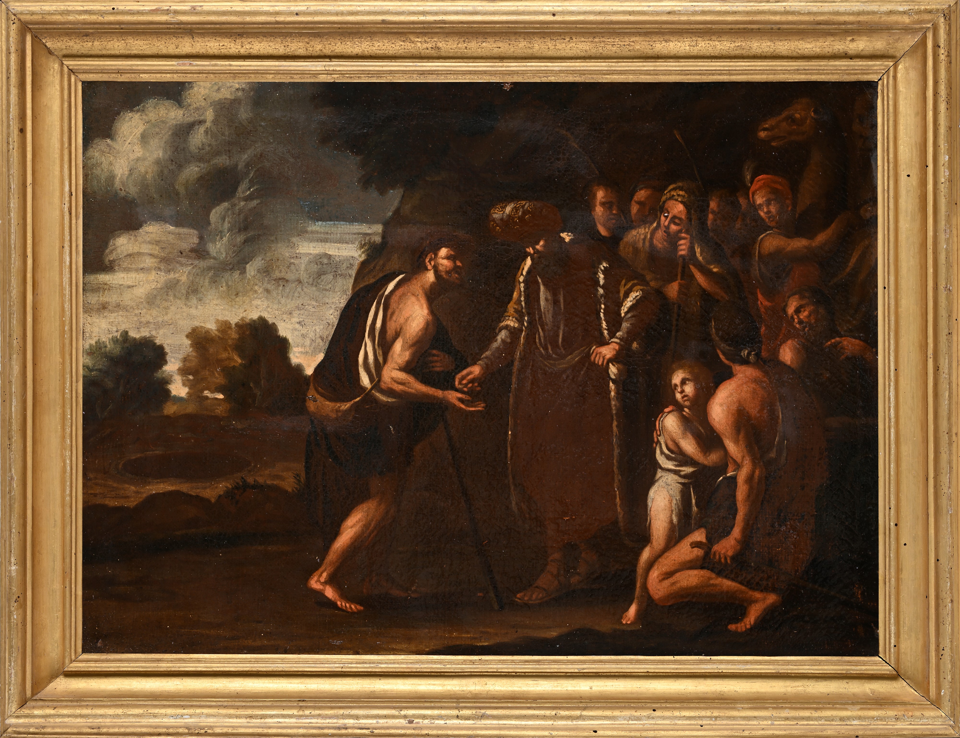 Scuola Genovese del XVII Secolo - Giuseppe venduto dai fratelli, olio su tela