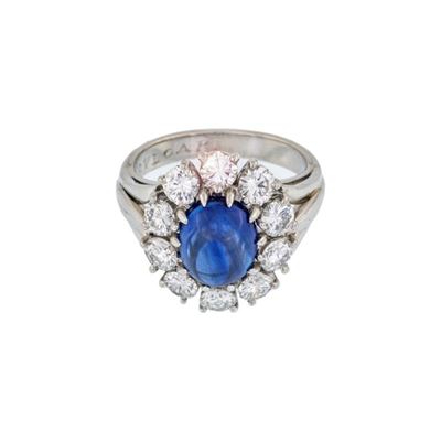Anello in Oro Bianco con Zaffiro