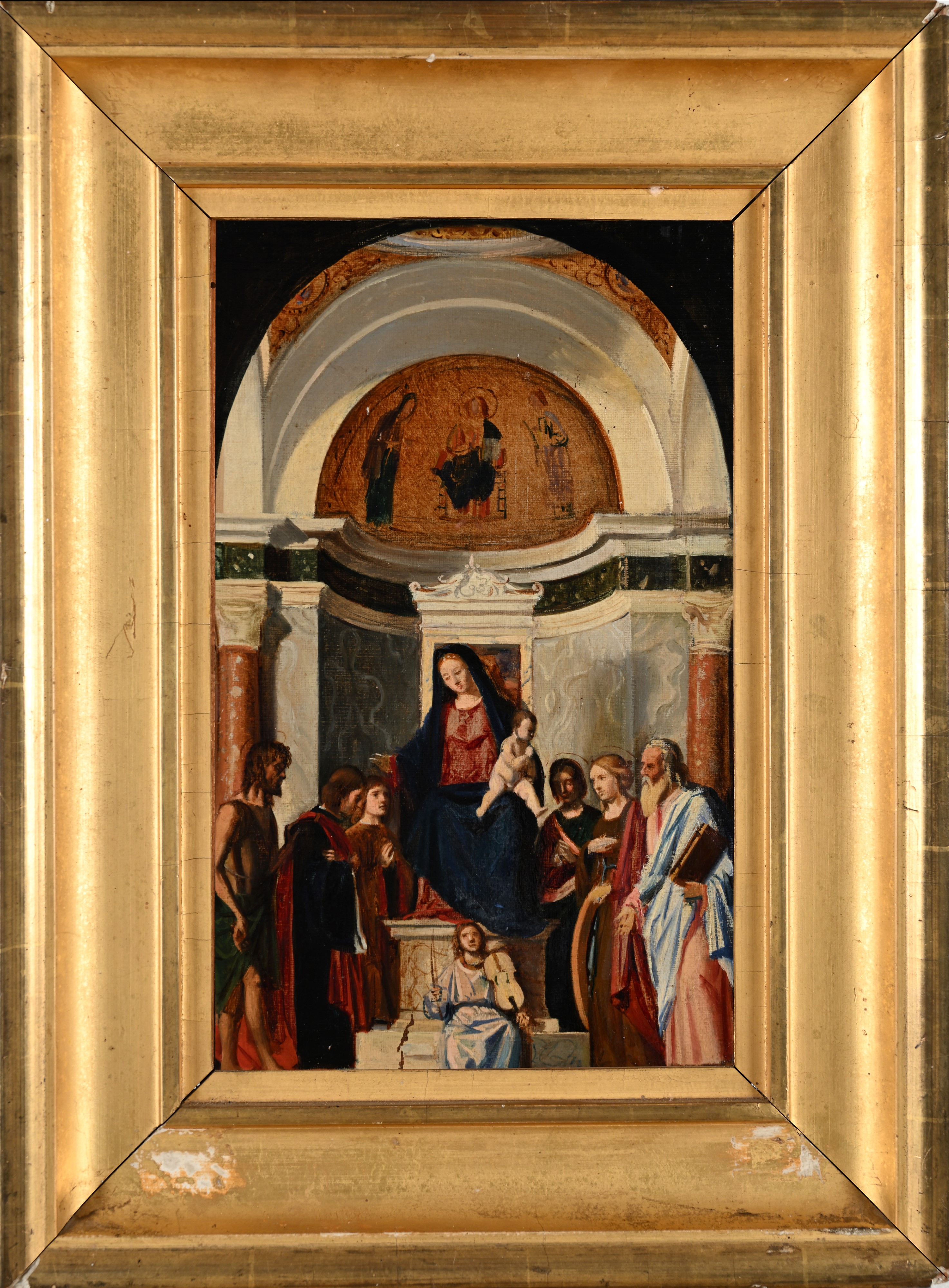Pittore Emiliano del XVIII Secolo - Sacra Conversazione, olio su tela