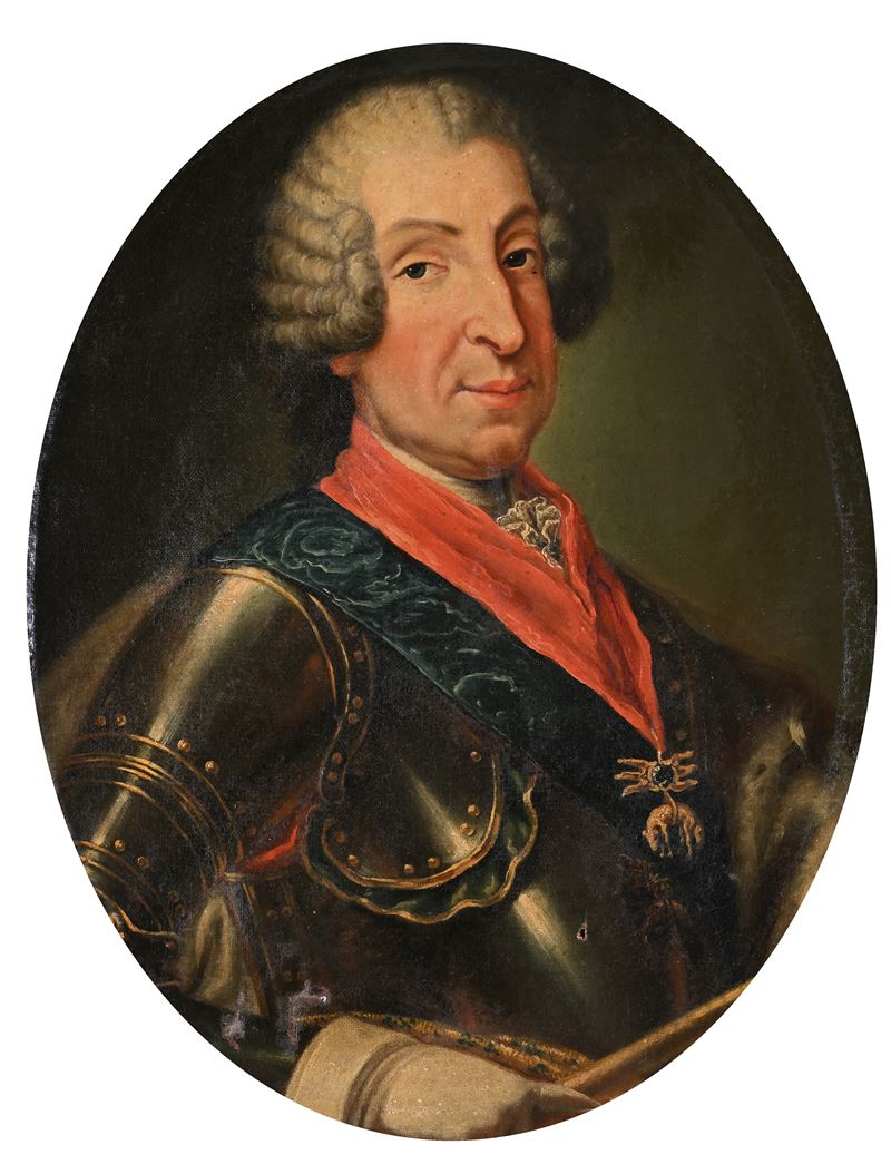 Pittore del XVIII Secolo - Ritratto di Vittorio Amedeo II di Savoia, olio su tela