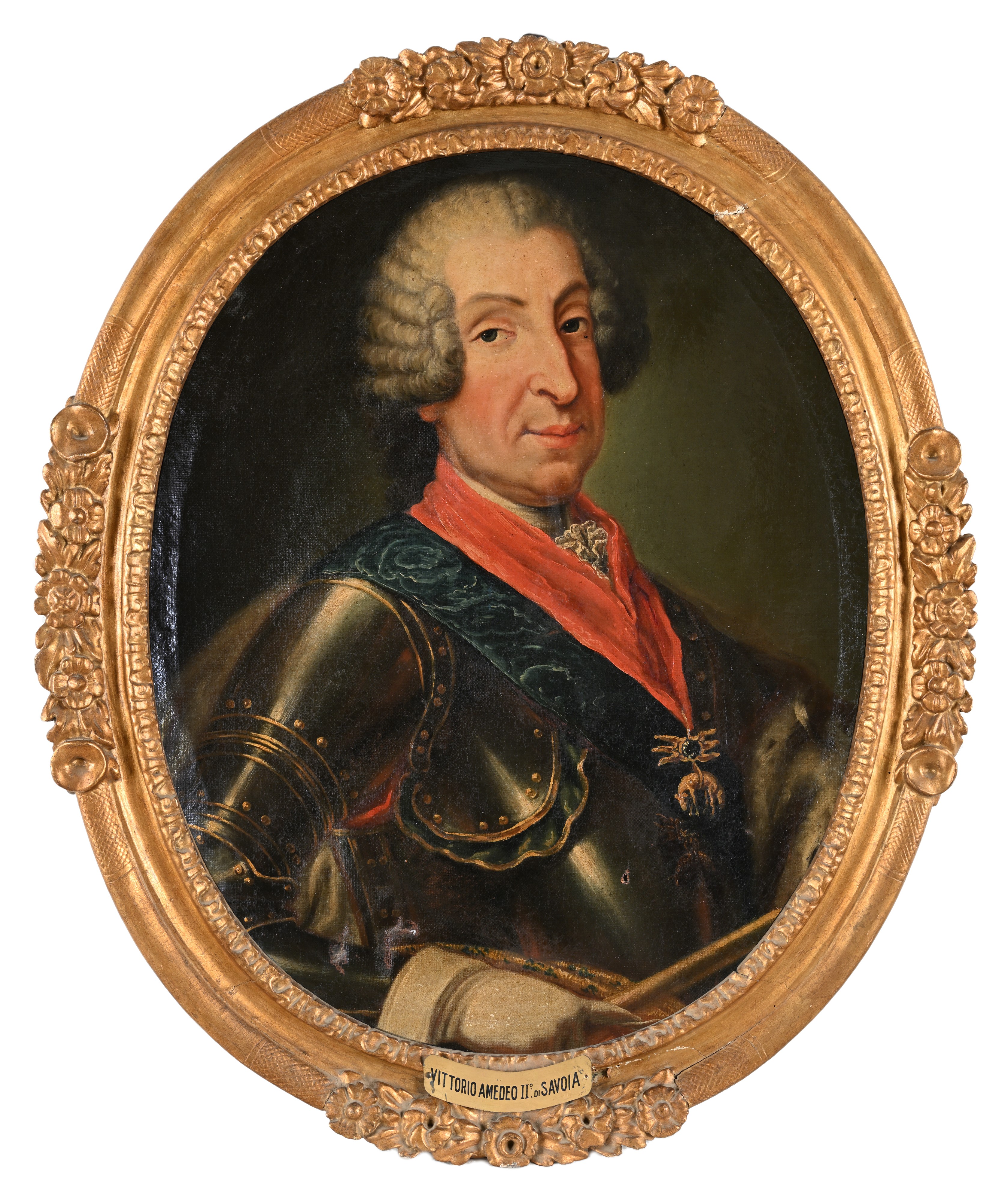 Pittore del XVIII Secolo - Ritratto di Vittorio Amedeo II di Savoia, olio su tela