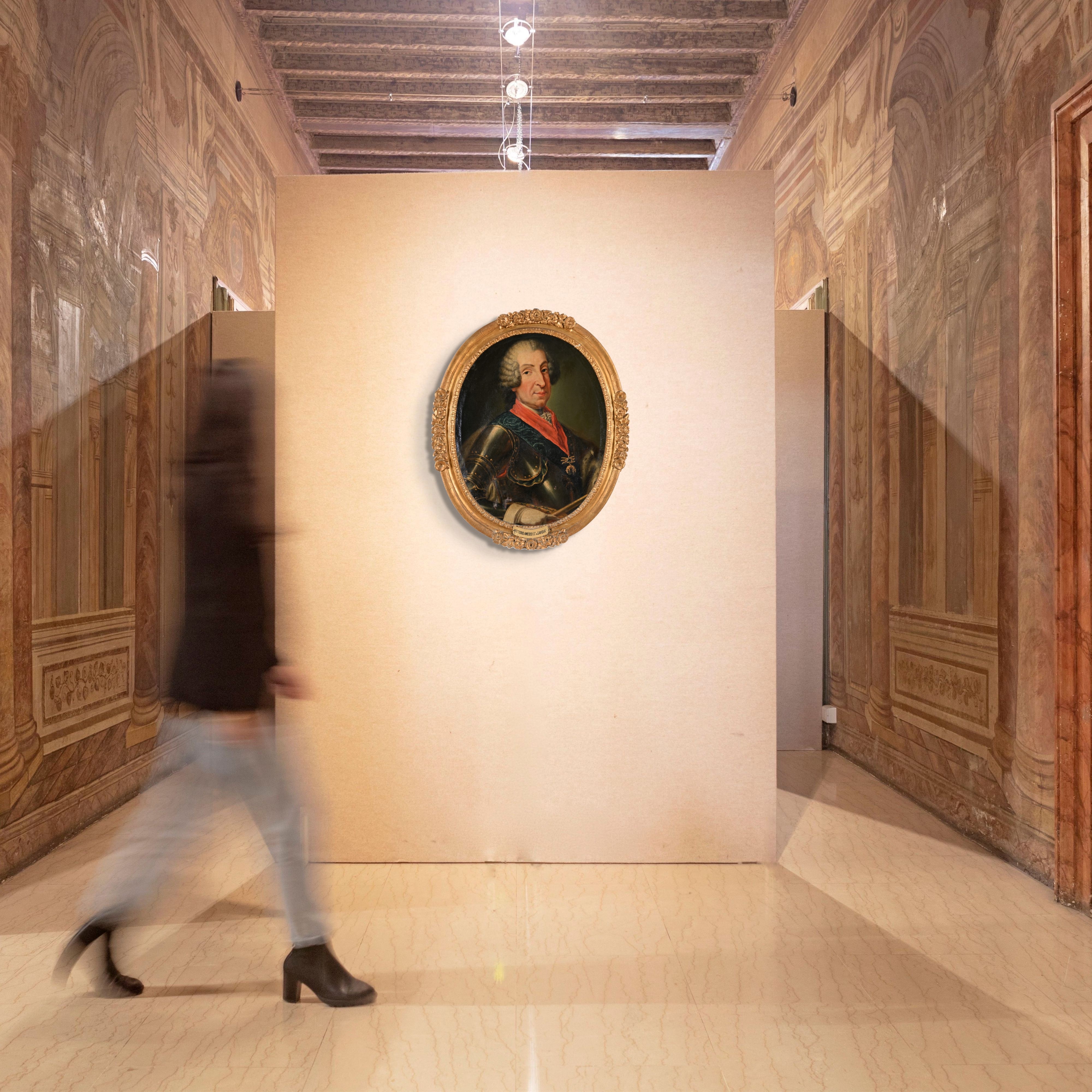 Pittore del XVIII Secolo - Ritratto di Vittorio Amedeo II di Savoia, olio su tela