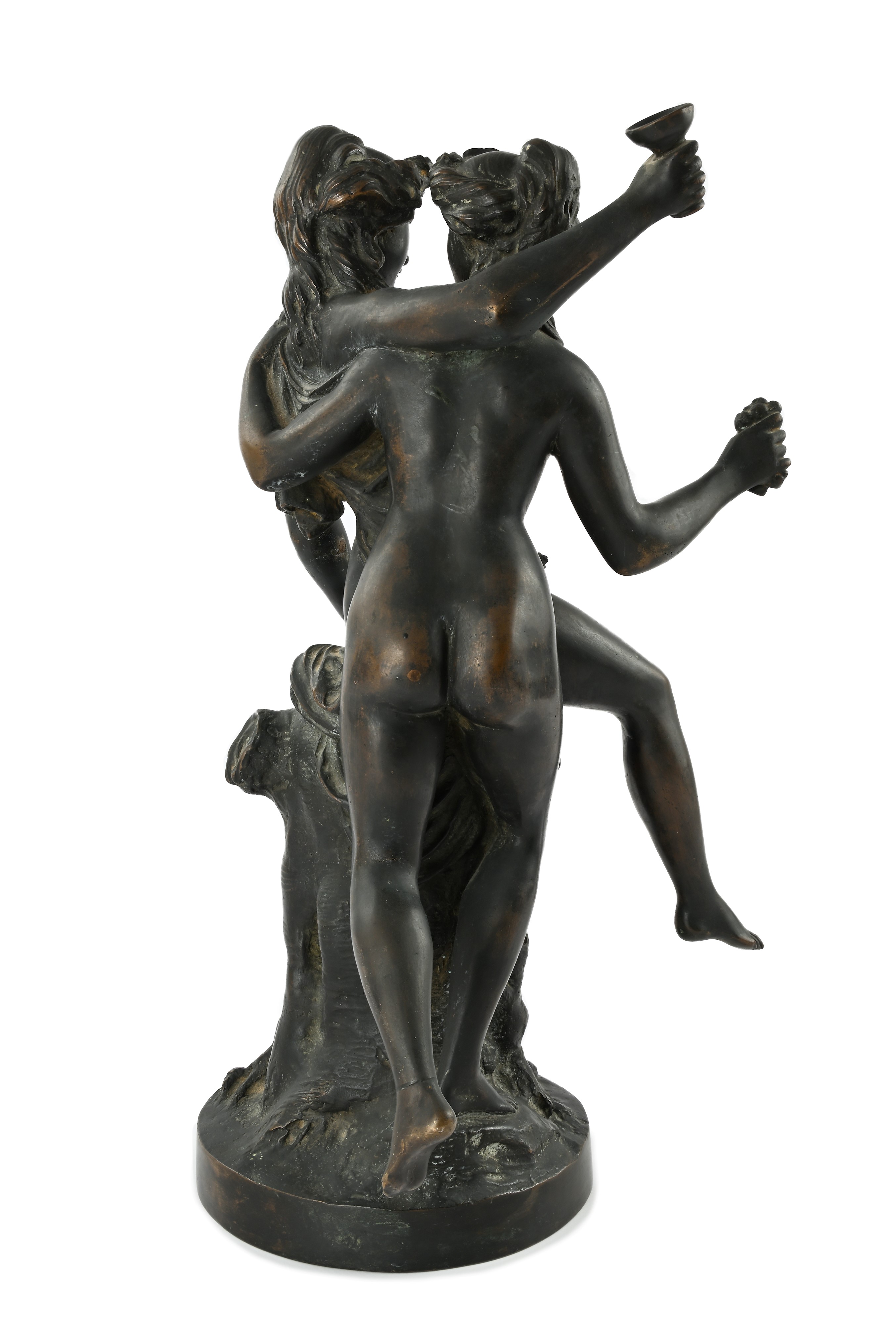 Claude Michel Clodion - Baccanti e Cupido (bronzo brunito)