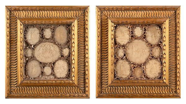 Raccolta di diciotto "Agnus Dei" del XVII e inizio XVIII secolo, entro due cornici