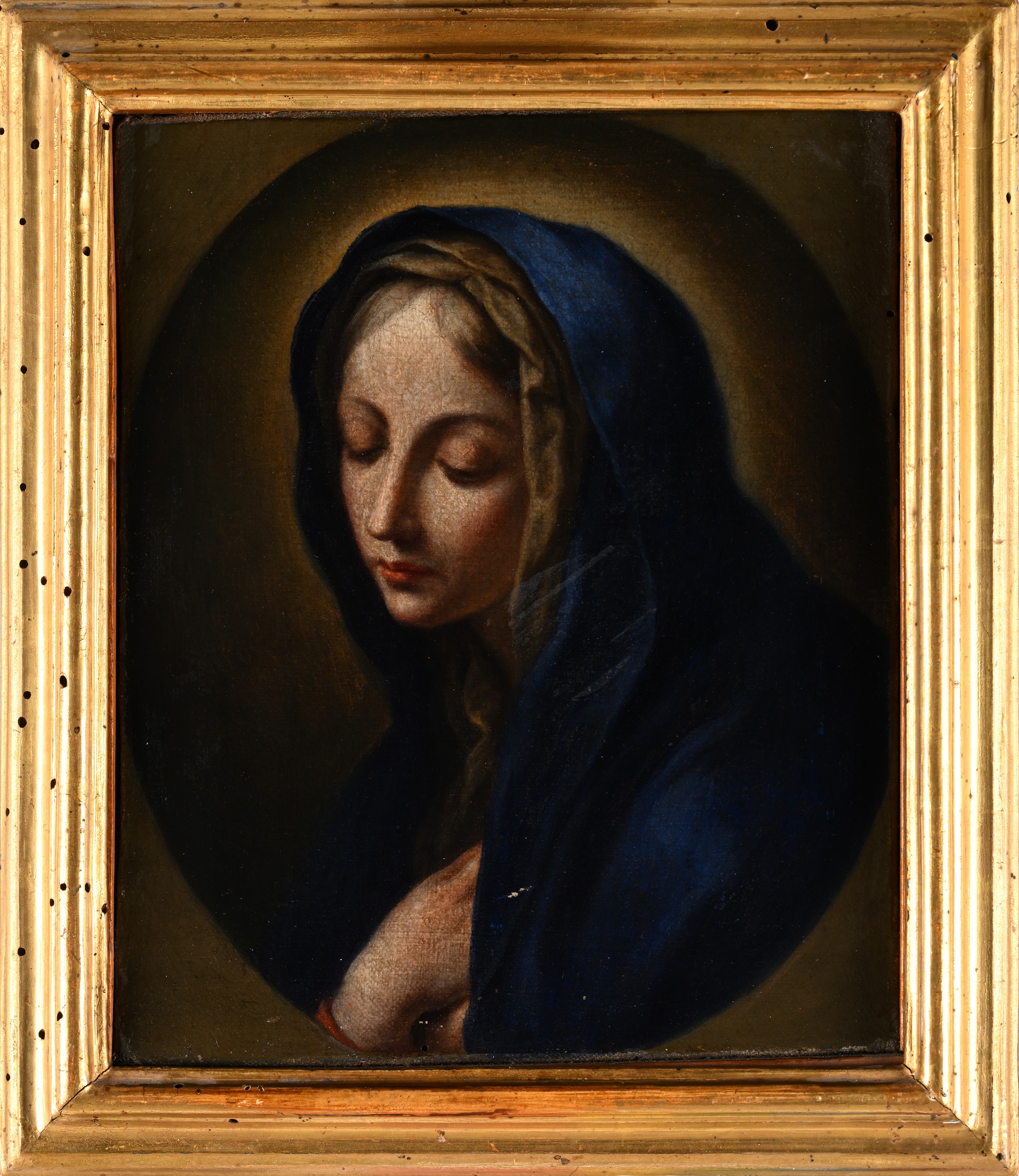 Pittore Senese del XVIII Secolo - Vergine in contemplazione, olio su tela
