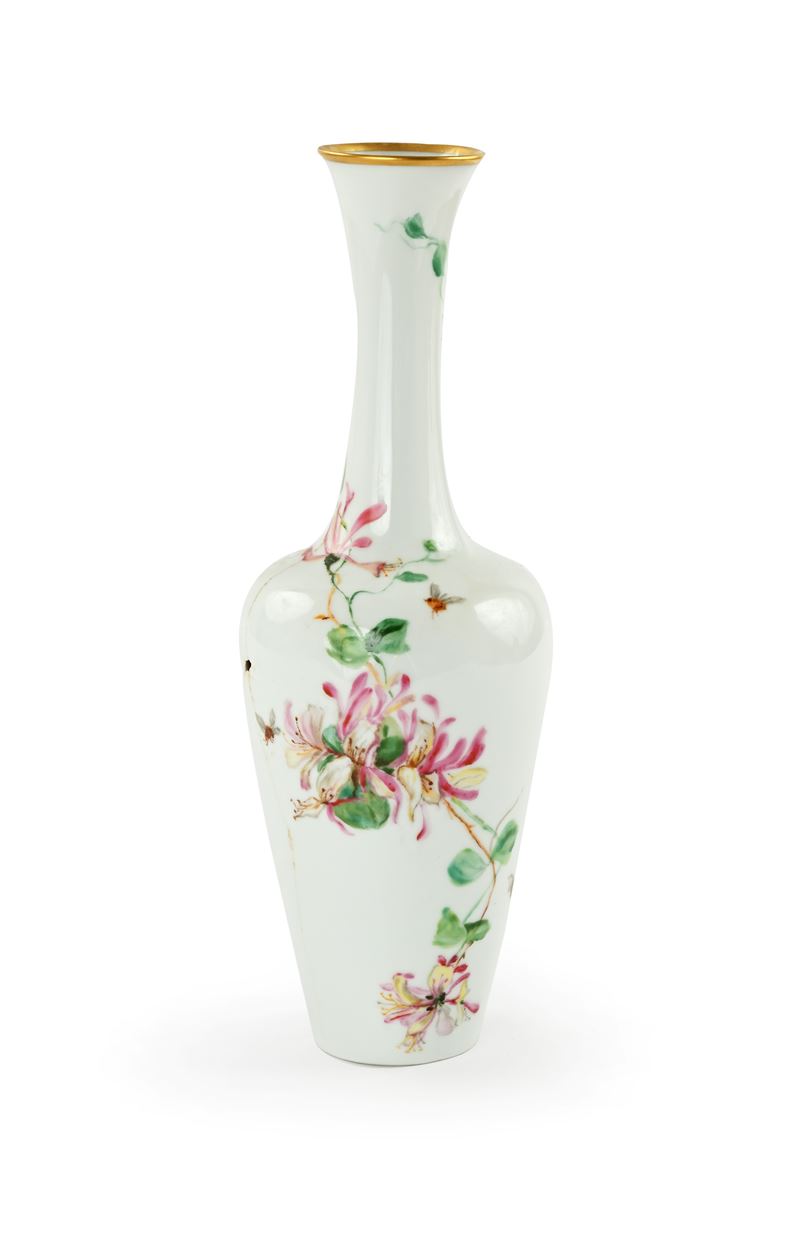 Vaso in porcellana decorato con composizioni floreali, Heinrich H&C Selb, Bavaria, XX secolo