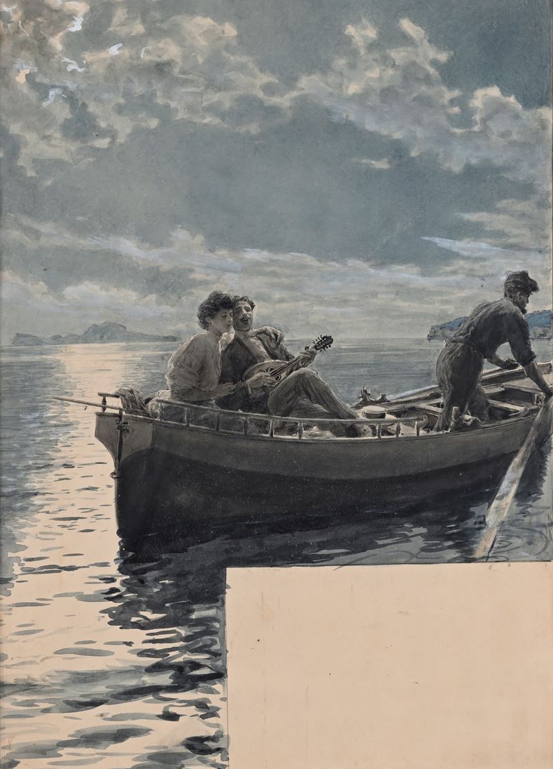 Pietro Scoppetta - Piedigrotta del mare: feste estive (tavola per copertina della rivista), 1909