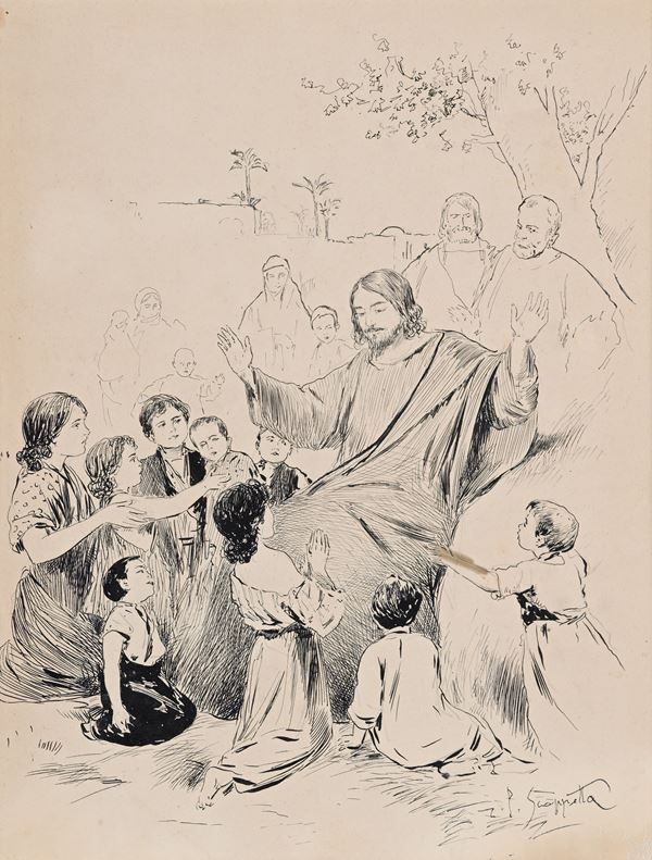 Pietro Scoppetta - Gesù Cristo circondato dai bambini