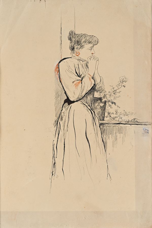 Giovane donna in terrazza