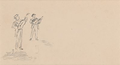 La serenata, carboncino su cartoncino